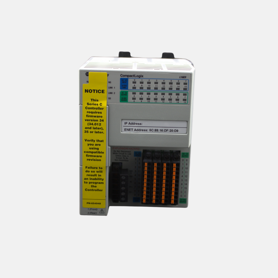 1769-L16ER-BB1B Allen Bradley CompactLogix Controller, Dual Ethernet, 384KB Memory